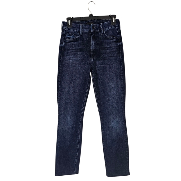 MOTHER High Waisted Looker Mint Condition Dark Blue Skinny Jeans 26 Preowned - Picture 1 of 11
